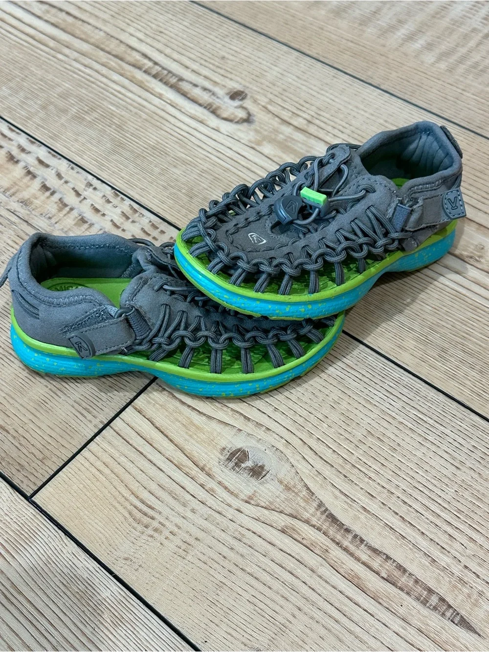 Keen Kids Gray and Green Rope Sandals